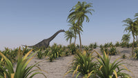 Brachiosaurus Roaming a Prehistoric Environment Poster Print