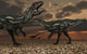 Allosaurus dinosaurs poster print focused on giant sauropods.