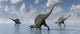 Spinosaurus dinosaurs fishing poster print showcasing vibrant colors and dynamic scene.