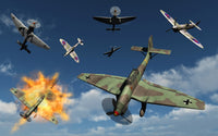 German Ju 87 Stuka dive bombers poster print under attack by Spitfires.