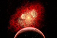 Supernova Devastating a Planetary System Poster Print showcasing cosmic destruction in the galaxy.