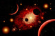 A Red Giant Star System Poster Print showcasing cosmic beauty.