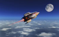 Artist's concept of space tourism poster print by Mark Stevenson in multiple sizes.