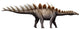 Miragaia Longicollum Stegosaurid Poster Print featuring a Jurassic dinosaur