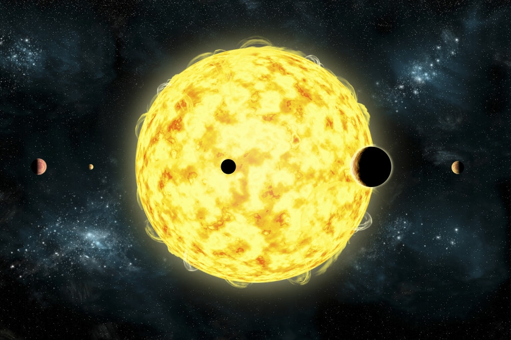 Artist's concept of Kepler 444 planetary system poster print