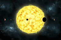 Artist's concept of Kepler 444 planetary system poster print
