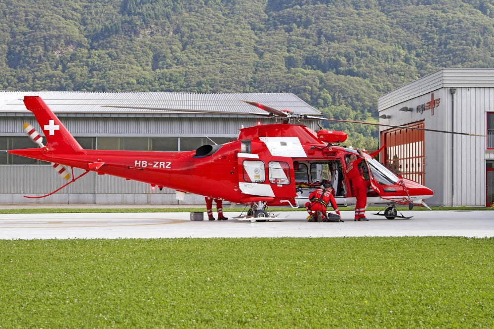 AgustaWestland AW109 Helicopter Poster Print featuring Swiss Air Rescue in Locarno.