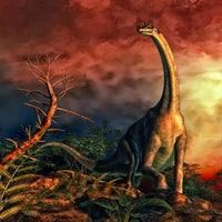 Jobaria sauropod dinosaur poster print from the Middle Jurassic Period.