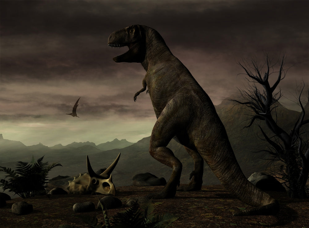 Tyrannosaurus Rex Vintage Poster Print in Upright Stance