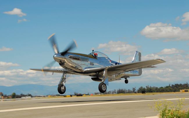 P-51D Mustang Taking Off from Chino, California Poster Print by Phil Wallick