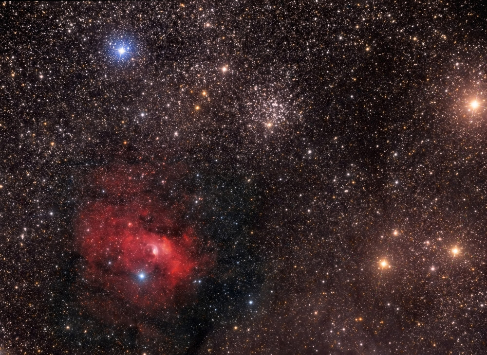 The Bubble Nebula (NGC 7635) Poster Print showcasing vibrant colors and cosmic details.