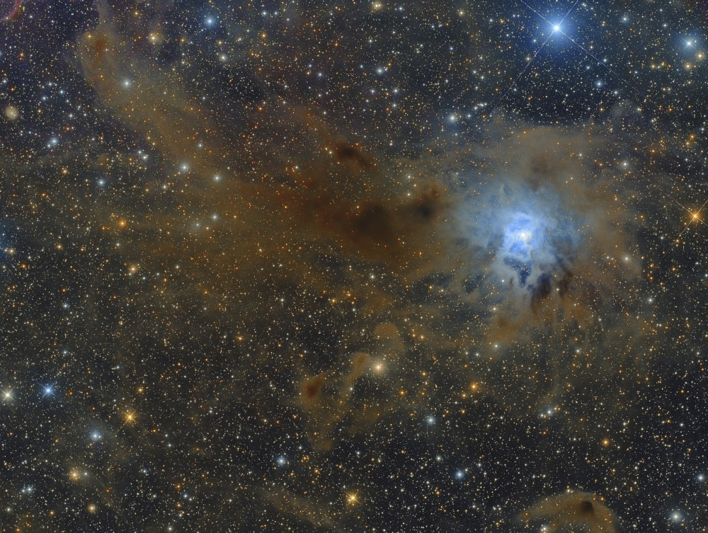 The Iris Nebula (NGC 7023) Poster Print showcasing vibrant cosmic colors