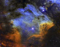 Colorful Pelican Nebula poster print showcasing cosmic beauty.