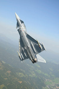 Austrian Air Force EF2000 Typhoon over the Austrian Alps Poster Print by Riccardo Niccoli