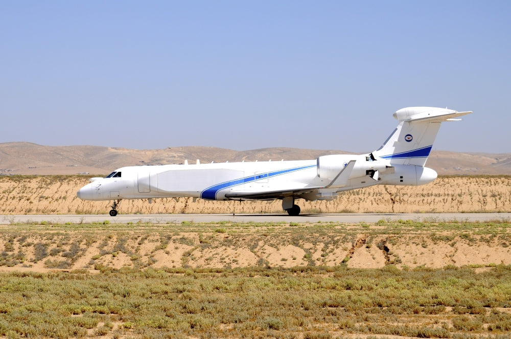 Israeli Air Force Gulfstream G550 CAEW taxiing at Nevatim Airbase poster print.