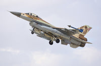 Israeli Air Force F-16C Barak taking off from Ovda Air Base Poster Print by Riccardo Niccoli.