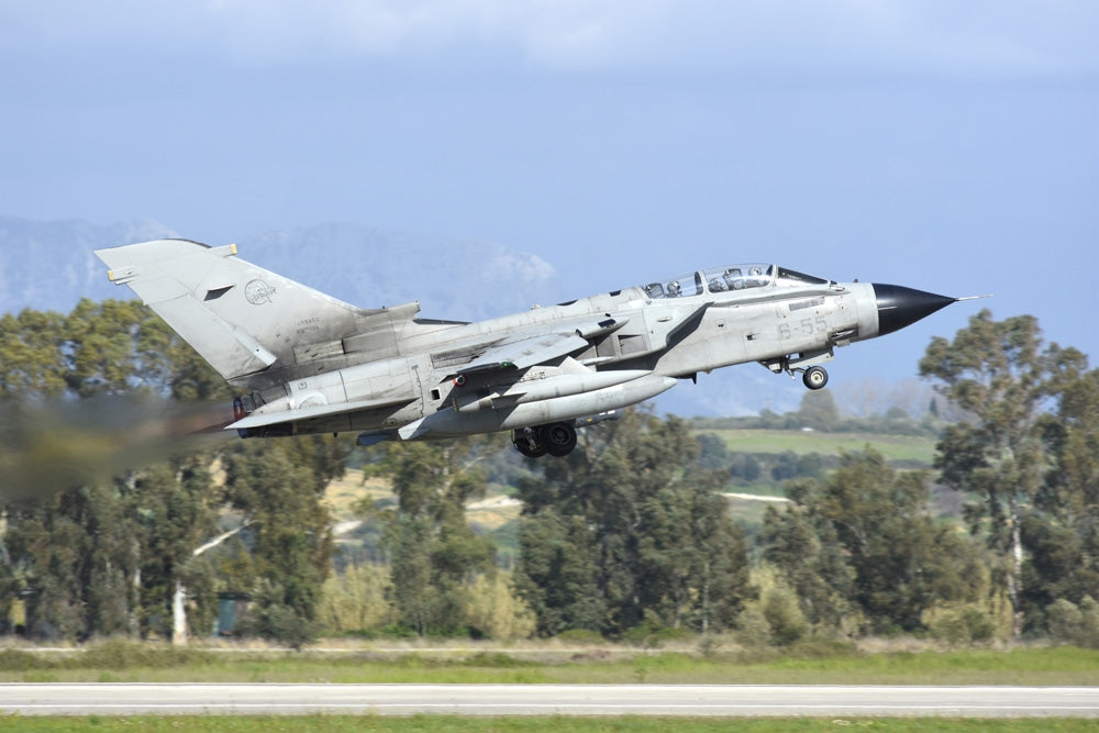 Italian Air Force Tornado IDS taking off poster print by Riccardo Niccoli