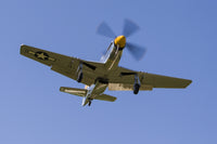 P-51 Mustang preparing for landing poster print, aviation artwork.