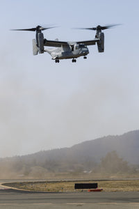 U.S. Marine Corps V-22 Osprey hovering over Santa Rosa, California poster print.