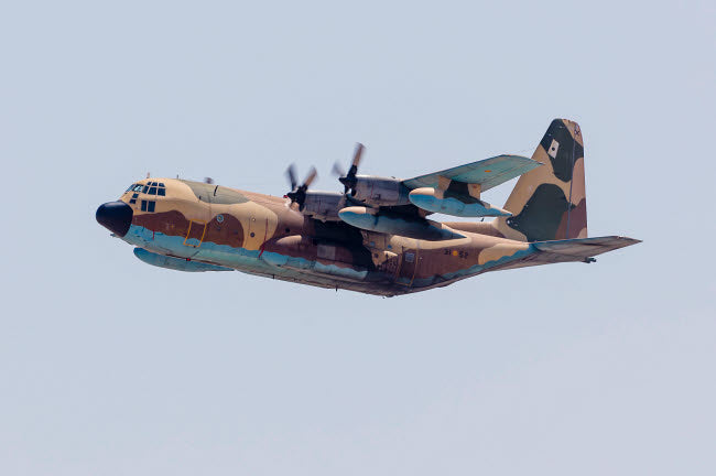 Spanish Air Force KC-130 Hercules on a Red Flag mission poster print.