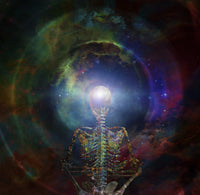Skeleton in Lotus Position Poster Print by Bruce Rolff showcasing meditation theme.