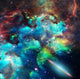 Nebulae and Galactic Wonders Poster Print by Bruce Rolff showcasing vivid colors and cosmic beauty.