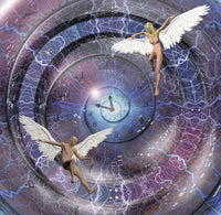 Figures of Man and Woman with Angel Wings - Spiral of Time Poster Print by Bruce Rolff