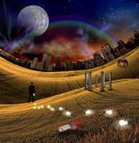 Trail of Lit Bulbs and Red Shoe Poster Print by Bruce Rolff