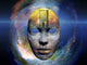 Mask with Figure of Man in Space Poster Print by Bruce Rolff