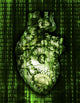 Machine Heart Poster Print featuring binary code by Bruce Rolff.
