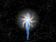 Man in Rainbow Light and Stars Poster Print by Bruce Rolff
