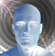 Man Head in Binary Code Tube Poster Print by Bruce Rolff showcasing a digital design.
