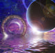 Huge City Multi-Generational Ship Encountering a New Planet Poster Print