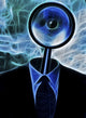 Metaphor: Magnifying Glass in Suit Poster Print by Bruce Rolff
