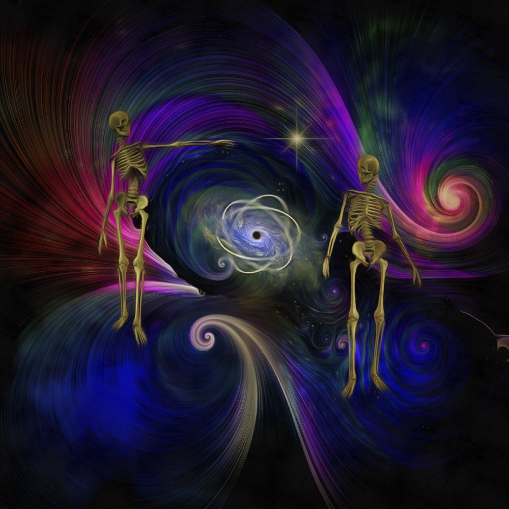 Surreal black hole and atom core artwork print by Bruce Rolff