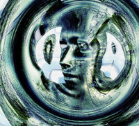 Electronic Faces Hovers Poster Print by Bruce Rolff showcasing abstract floating faces.