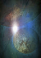 Surrealism Sun Rising Behind Planets Poster Print by Bruce Rolff