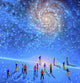 People Gather in Mystery Sci-Fi Scene Poster Print by Bruce Rolff