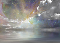 Quiet Waters and Starry Sky poster print by Bruce Rolff, showcasing a tranquil water scene under a starry sky.