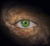 Surrealism Woman's Eye with Galaxies Poster Print by Bruce Rolff