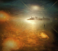City in Ethereal Space Poster Print by Bruce Rolff, dreamy urban landscape.