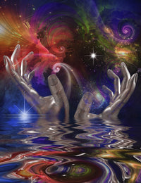 Hands, Space and Water Composition Poster Print by Bruce Rolff
