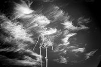 Surreal Skeleton with Clouds Poster Print by Bruce Rolff