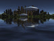 Exosolar Planet Poster Print featuring a futuristic city surrounded by green forests and spacecrafts in the sky.