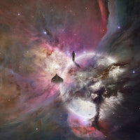 Deep space background with human being 3D render poster print