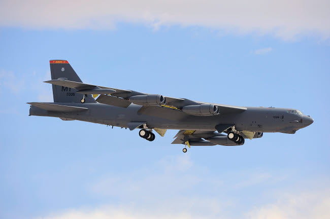 Boeing B-52H Stratofortress landing poster print by Remo Guidi