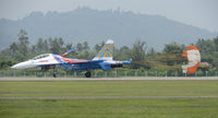 Sukhoi Su-27 Flanker landing poster print - Russian Knights aerobatic team