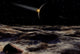 Pluto surface view from Charon poster print by Ron Miller.