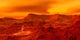 Panorama of a Landscape on Venus poster print by Ron Miller, featuring vibrant colors and surreal landscapes.