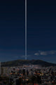 Hypothetical ringed Earth concept poster print showcasing Quito, Ecuador